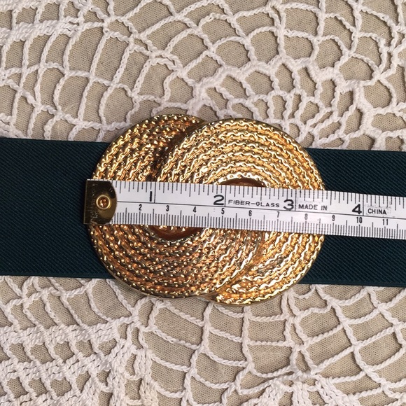 Vintage Nan Lewis Entwined Circles Buckle Stretch Belt - Picture 11 of 11